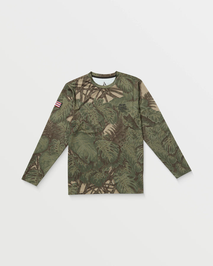 VOLCOM HI LOOSE LONG SLEEVE SURF SHIRT - KHAKI