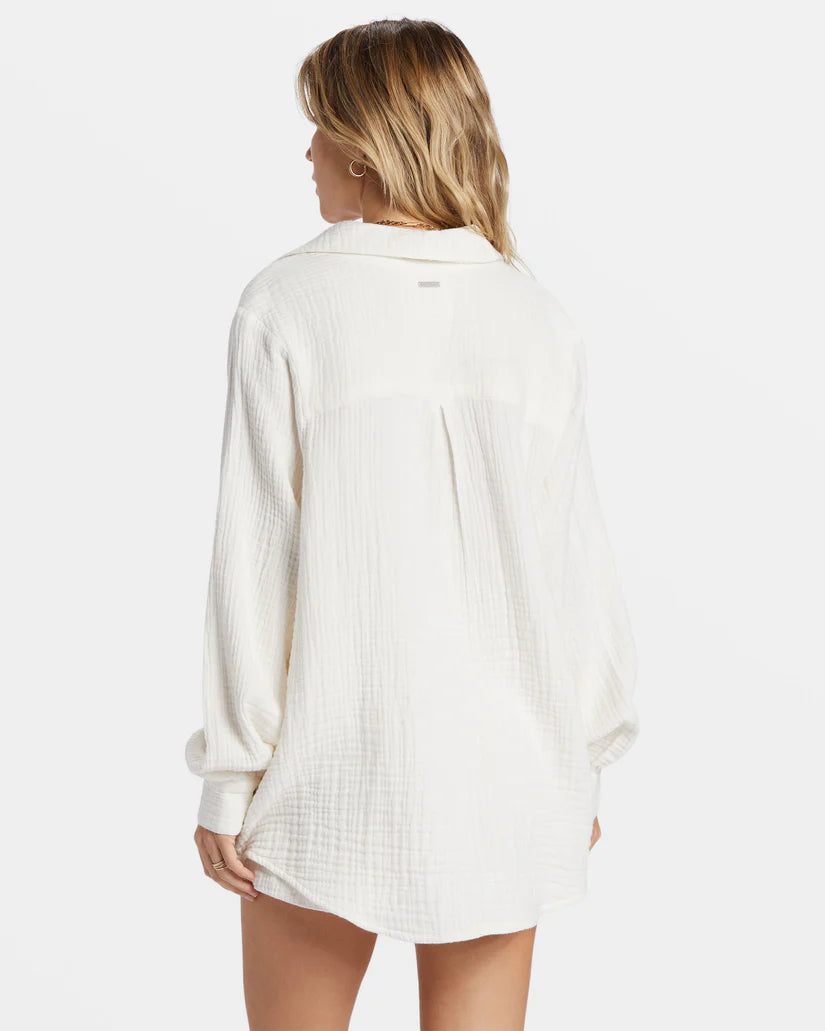 BILLABONG SWELL LONG SLEEVE WOVEN SHIRT - SALT CRYSTAL