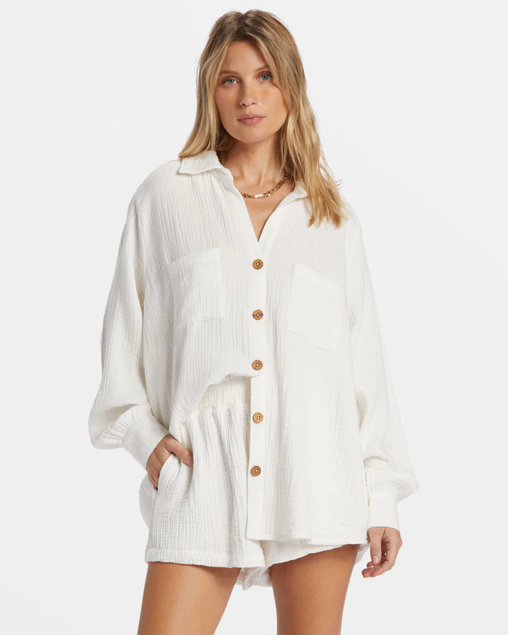 BILLABONG SWELL LONG SLEEVE WOVEN SHIRT - SALT CRYSTAL