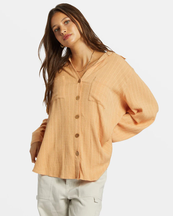 BILLABONG SWELL WOMENS BLOUSE - BAKED CLAY ORANGE