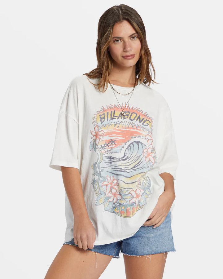 BILLABONG KISSED BY THE SUN WOMENS TEE - WHITE