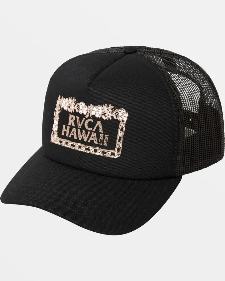 RVCA ISLAND LEI FOAM TRUCKER HAT - BLACK