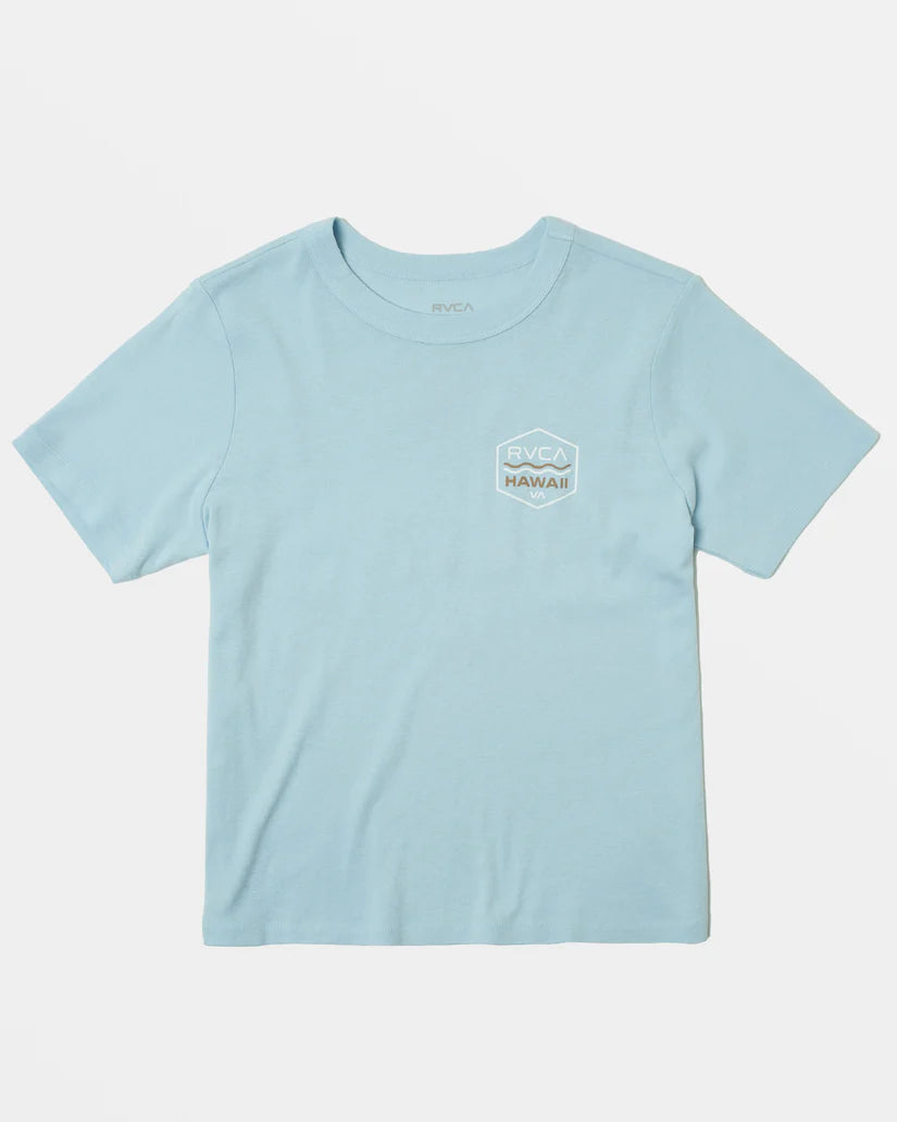 RVCA PALM SHIELD WOMENS TEE - BLUE