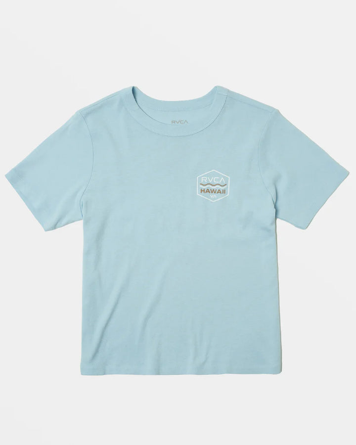 RVCA PALM SHIELD WOMENS TEE - BLUE