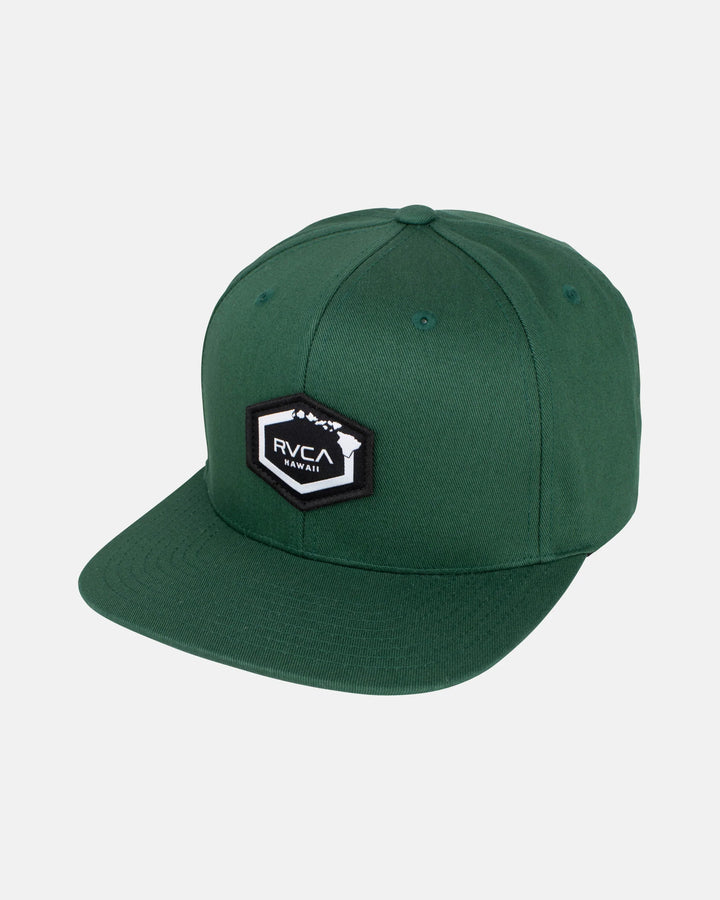 RVCA ISLAND HEX SNAPBACK HAT - GRASS GREEN