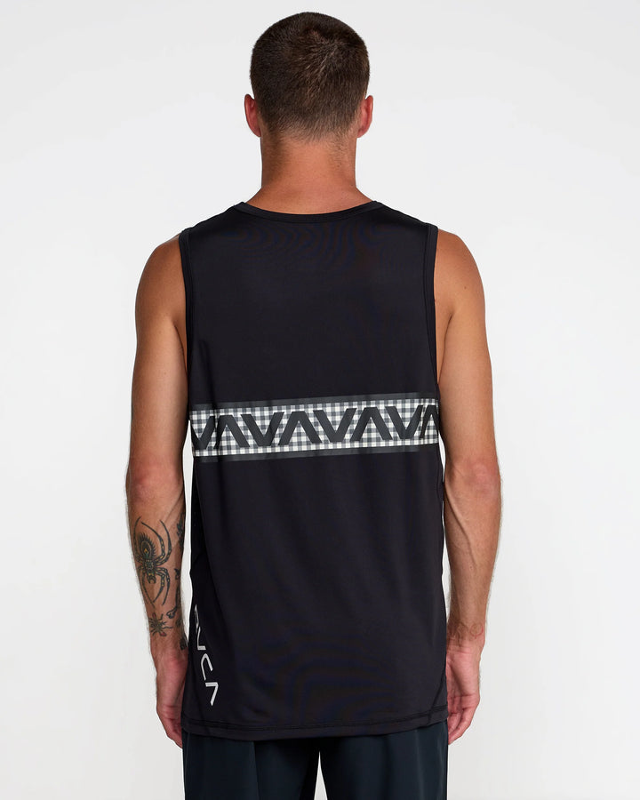 RVCA HAWAII SPORT VENT TANK TOP - BLACK WHITE