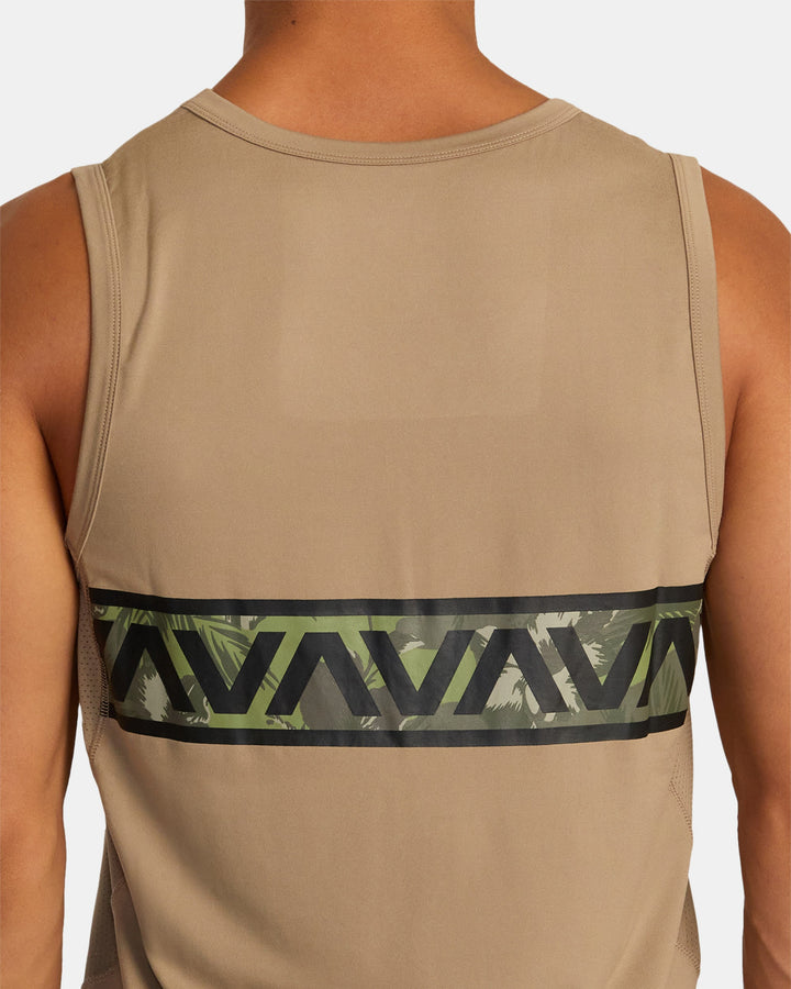 RVCA HAWAII SPORT VENT TANK TOP - DARK KHAKI