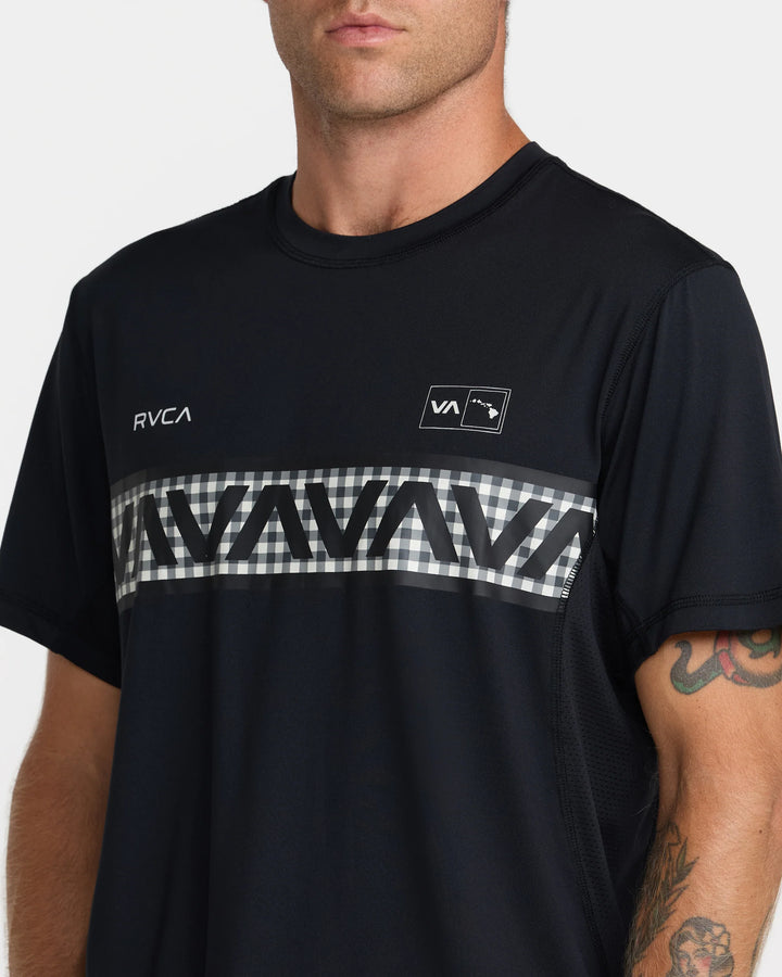 RVCA HAWAII SPORT VENT TEE - BLACK WHITE