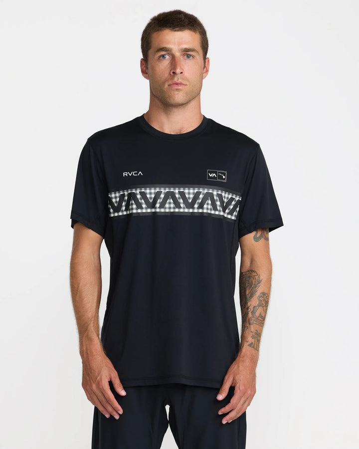 RVCA HAWAII SPORT VENT TEE - BLACK WHITE