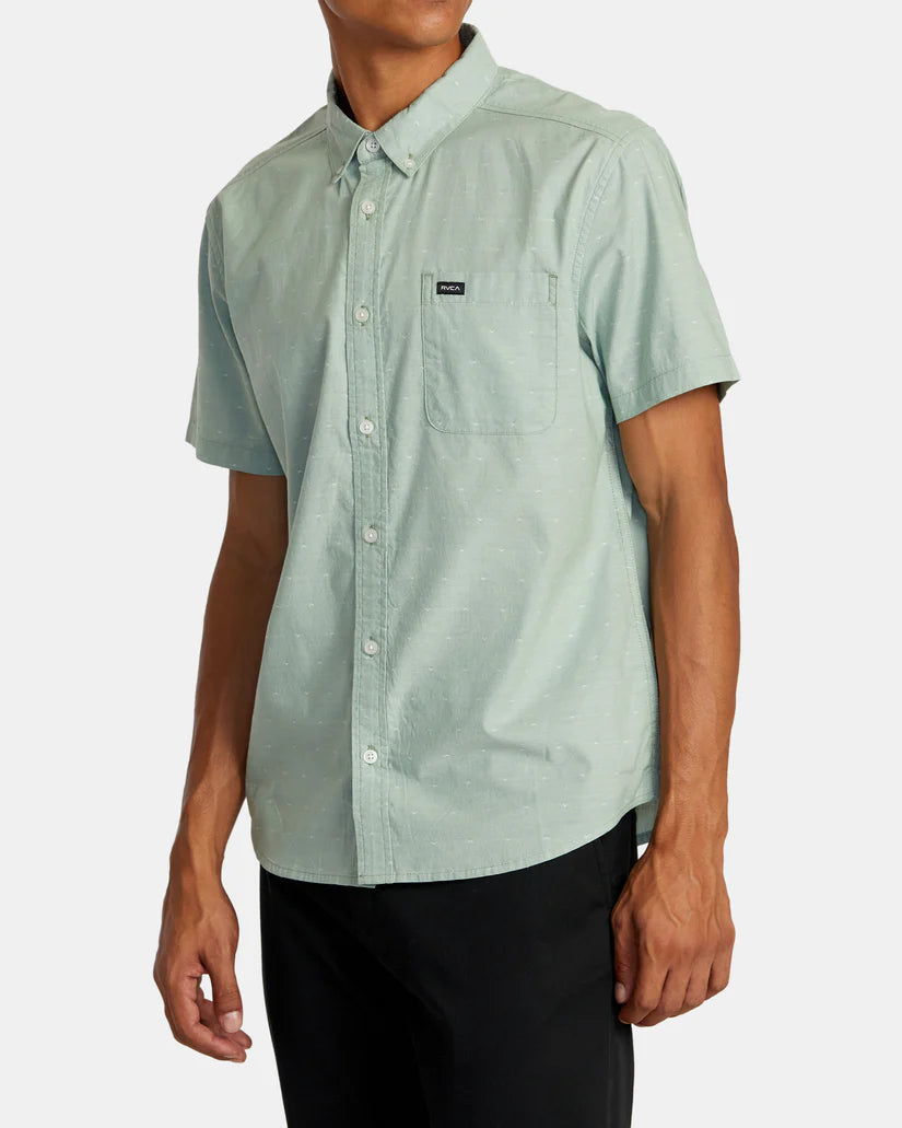 RVCA THAT'LL DO SHORT SLEEVE WOVEN SHIRT - GRANITE GREEN