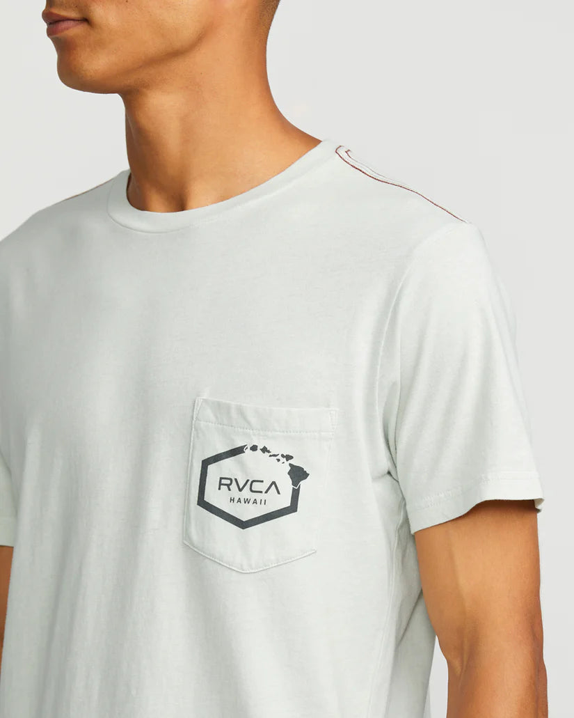 RVCA ISLAND HEX POCKET TEE - GREEN TEA