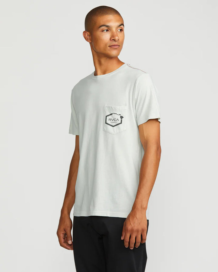 RVCA ISLAND HEX POCKET TEE - GREEN TEA