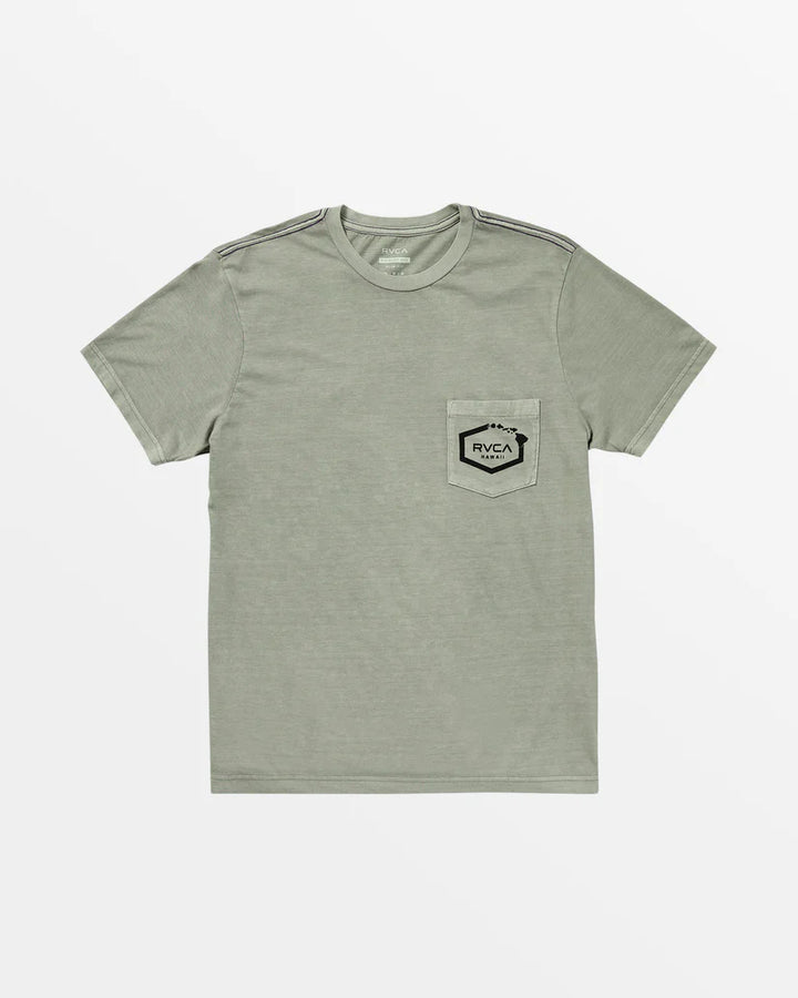 RVCA ISLAND HEX POCKET TEE - GRAY