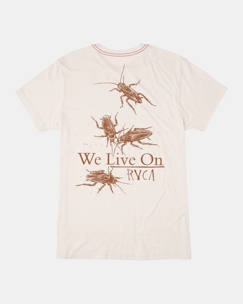 RVCA LIVE ON TEE - ANTIQUE WHITE