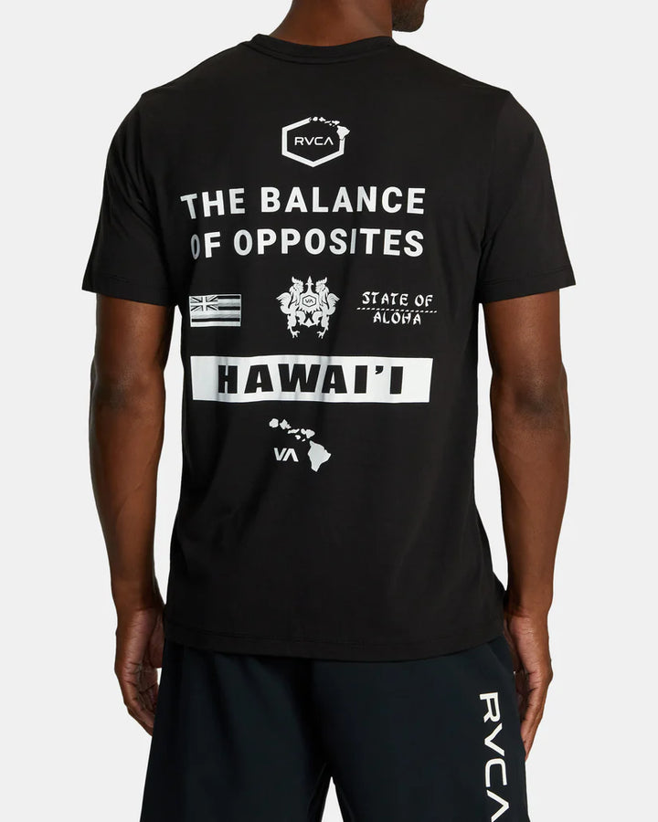 RVCA HAWAII ALL BRAND SPORT TECH TEE - BLACK