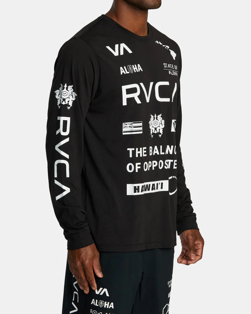 RVCA HAWAII ALL BRAND LONG SLEEVE TEE - BLACK