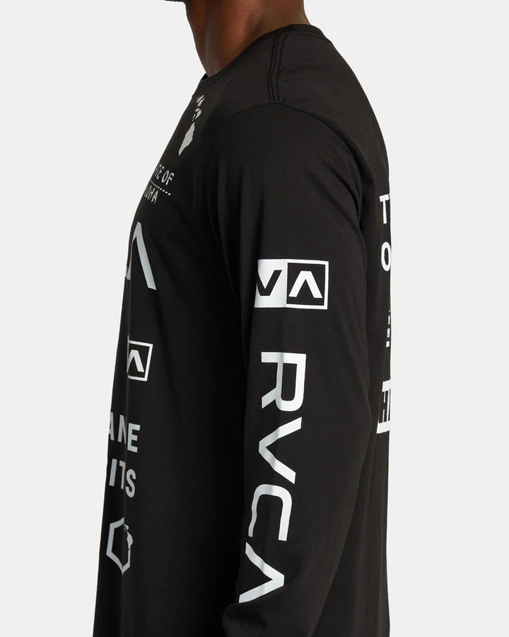 RVCA HAWAII ALL BRAND LONG SLEEVE TEE - BLACK