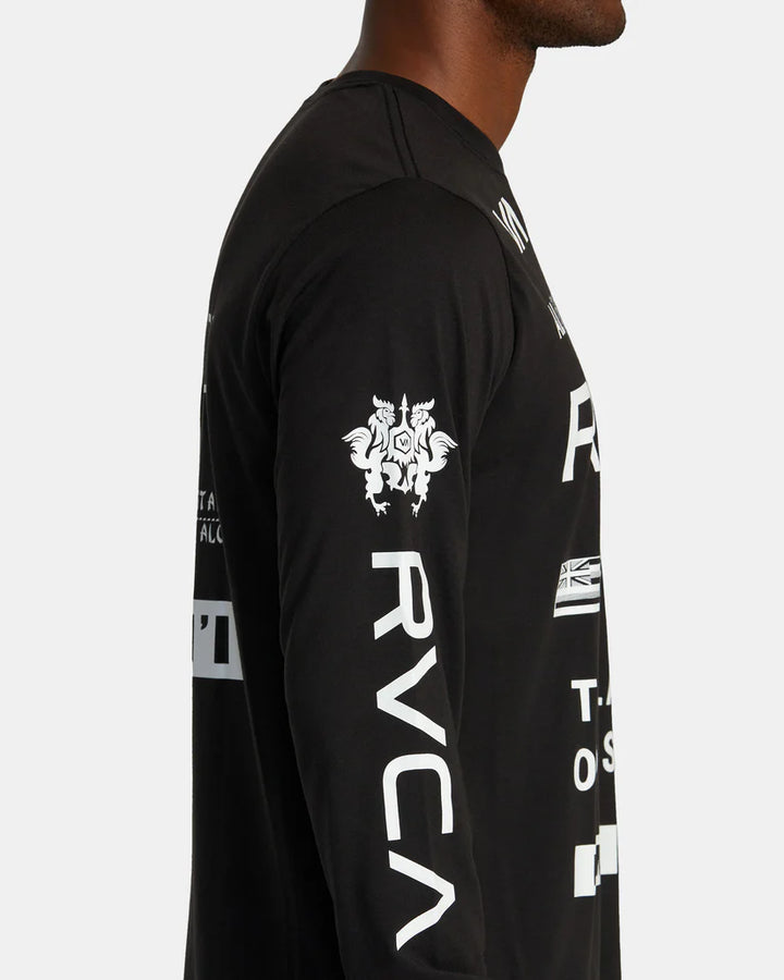 RVCA HAWAII ALL BRAND LONG SLEEVE TEE - BLACK