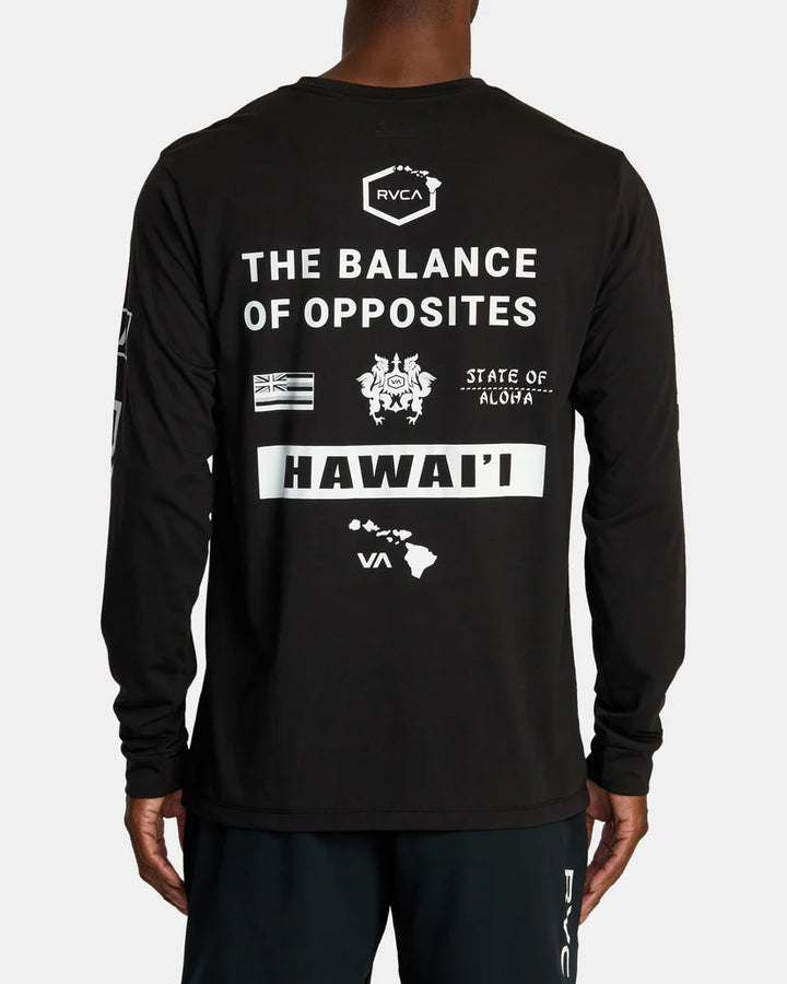 RVCA HAWAII ALL BRAND LONG SLEEVE TEE - BLACK