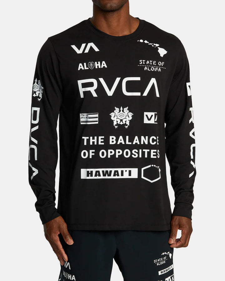 RVCA HAWAII ALL BRAND LONG SLEEVE TEE - BLACK