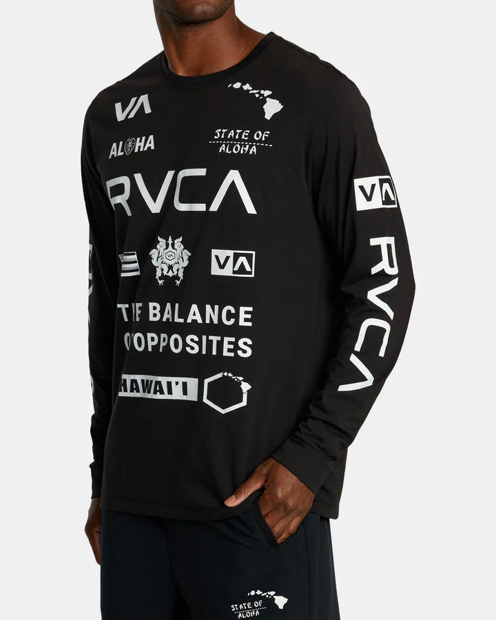 RVCA HAWAII ALL BRAND LONG SLEEVE TEE - BLACK