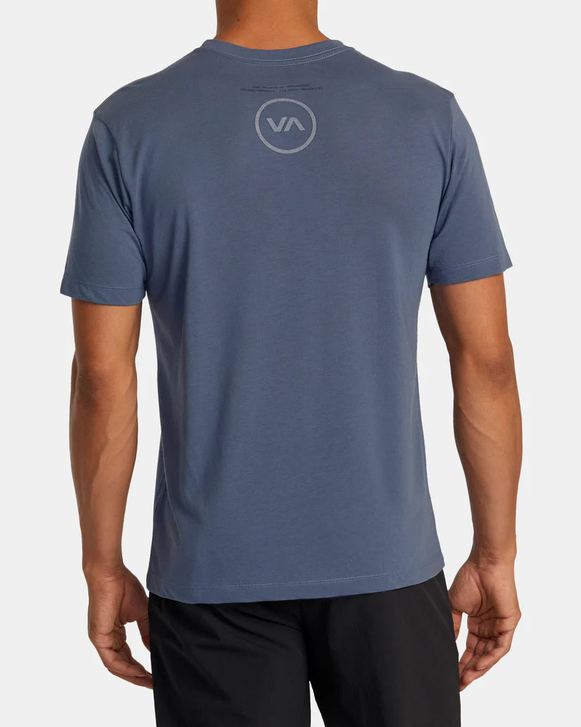 RVCA VA CIRCLE SPLITTER TEE - VINTAGE INDIGO