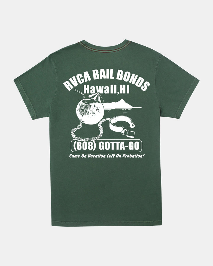 RVCA BAIL BONDS TEE - COLLEGE GREEN