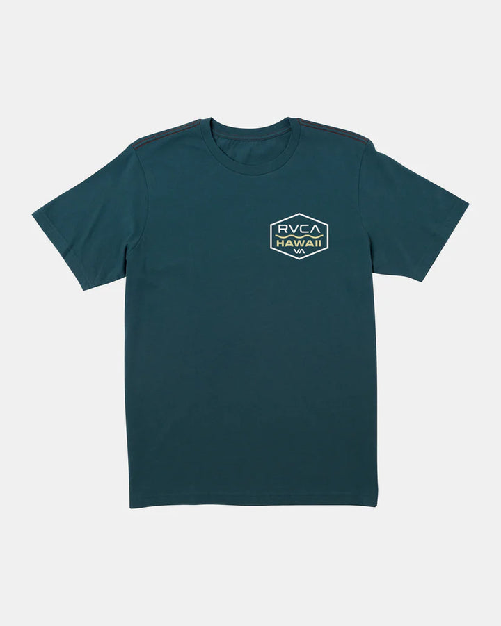 RVCA PALM SHIELD TEE - DUCK BLUE