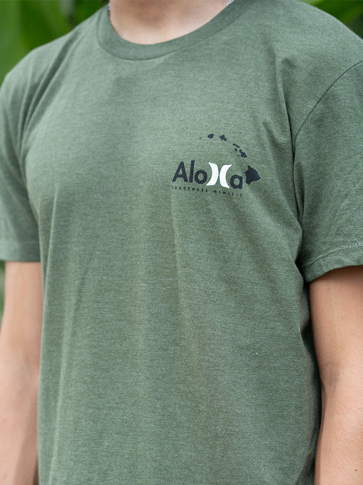 HURLEY ALOHA FOUR CORNERS TEE - OLIVE GREEN (382)