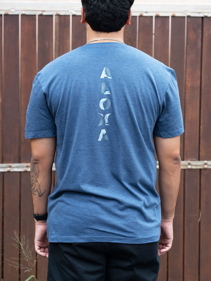 HURLEY ALOHA FILL TEE - NAVY HEATHER