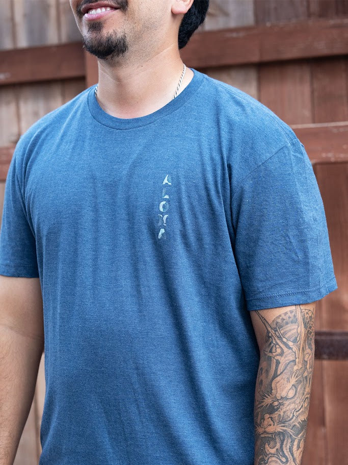 HURLEY ALOHA FILL TEE - NAVY HEATHER