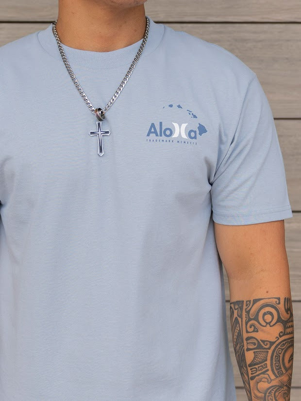 HURLEY ALOHA FOUR CORNERS TEE - BLUE GRAY (061)