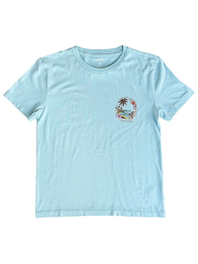 HURLEY ALOHA HALO CLASSIC WOMENS TEE - CANAL BLUE