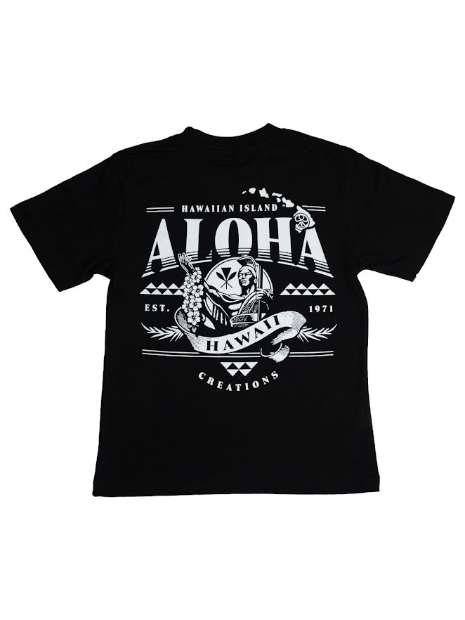 HIC ALOHA KAMEHAMEHA YOUTH TEE - BLACK