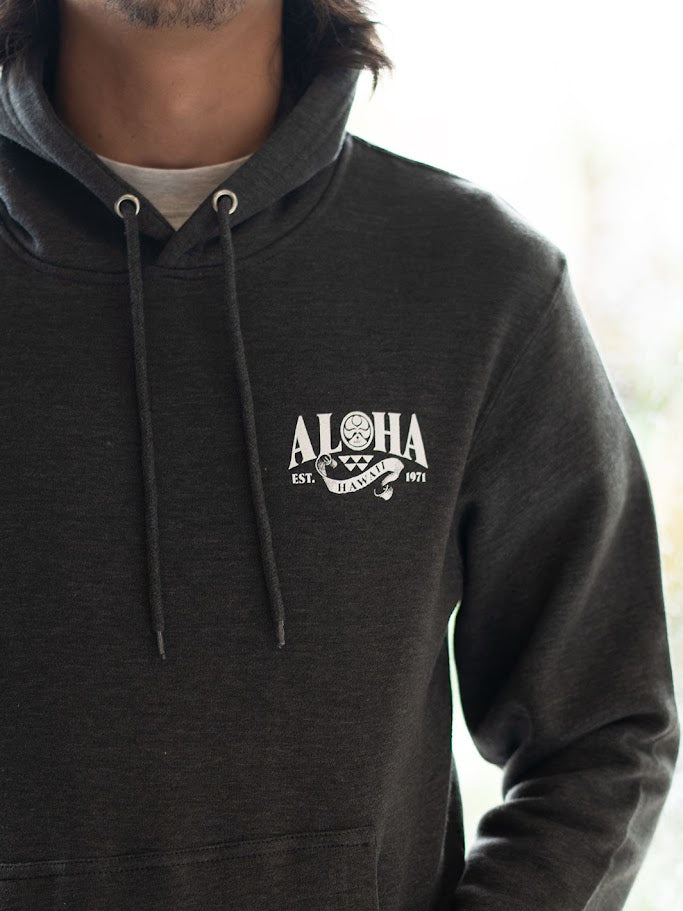 HIC ALOHA KAMEHAMEHA FLEECE - CHARCOAL HEATHER
