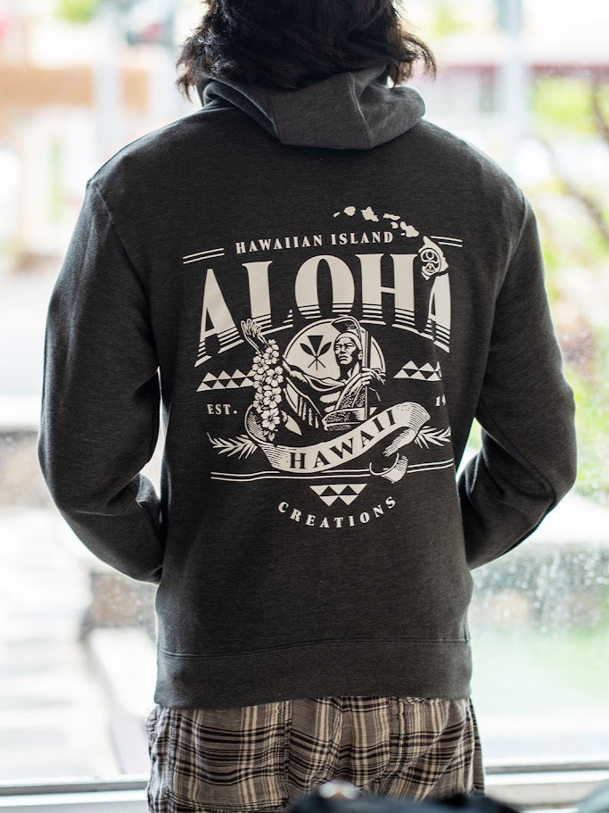 HIC ALOHA KAMEHAMEHA FLEECE - CHARCOAL HEATHER