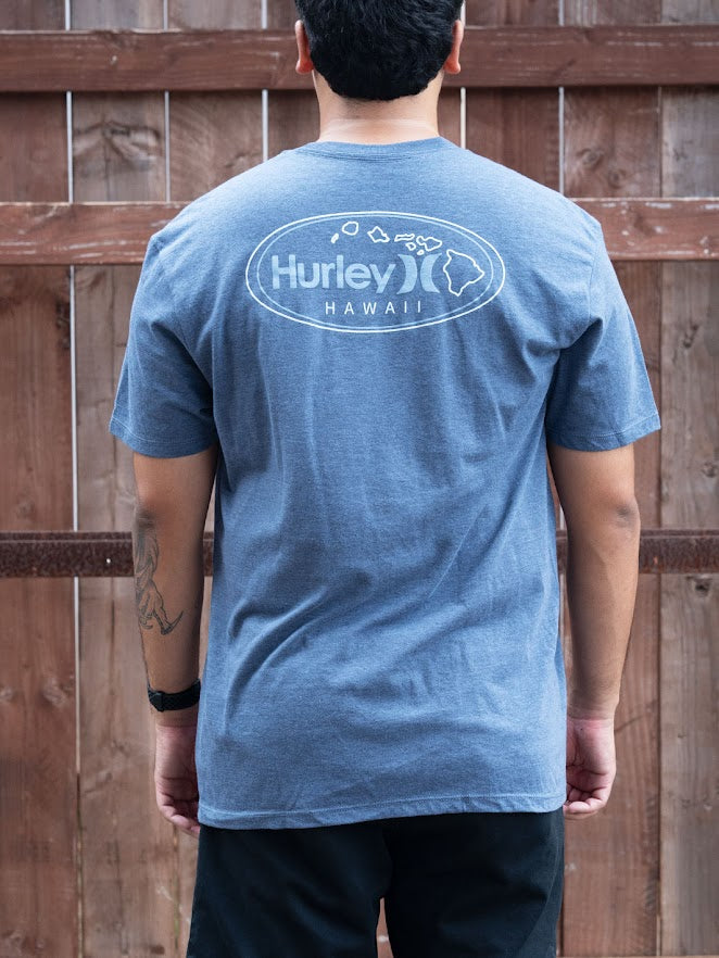 HURLEY ALOHA OVAL TEE - CHAMBRAY