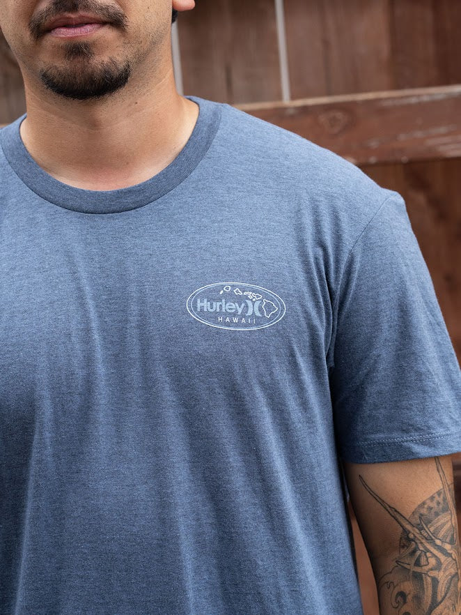 HURLEY ALOHA OVAL TEE - CHAMBRAY