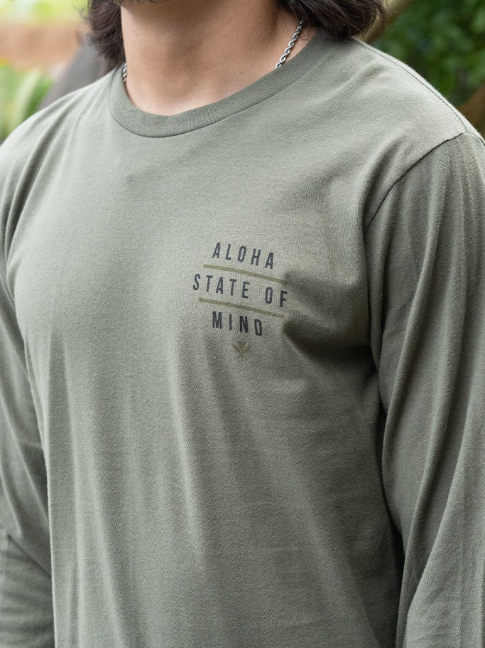 HIC ALOHA STATE OF MIND LONG SLEEVE - MILITARY GREEN