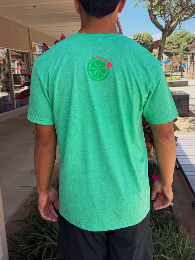 HIC ALOHA SCRIBE TEE - HEATHER GREEN