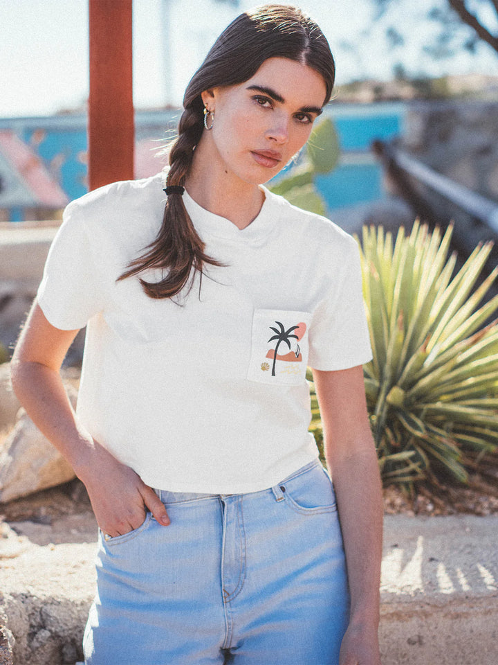 VOLCOM POCKET DIAL WOMENS TEE - WHITE