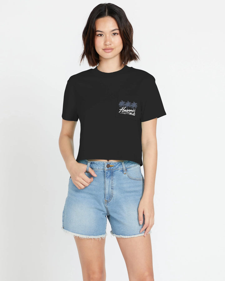VOLCOM VOL ISLAND POCKET WOMENS TEE - BLACK