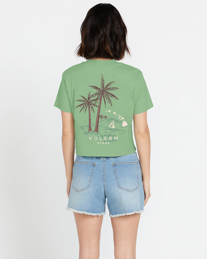 VOLCOM VOL ISLAND POCKET WOMENS TEE - GREEN (SGN)