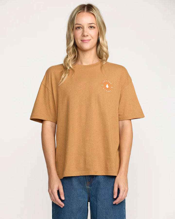 VOLCOM STONE DREAM BOYFRIEND WOMENS TEE - BROWN