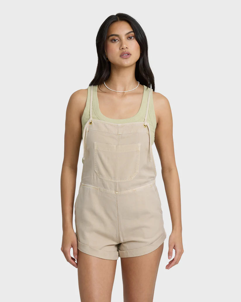 BILLABONG WILD PURSUIT WOMENS OVERALL SOLID - OATMEAL (OAT1)