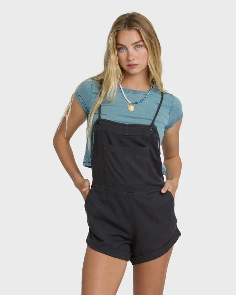 BILLABONG WILD PURSUIT WOMENS OVERALL SOLID - OFF BLACK (OB1)