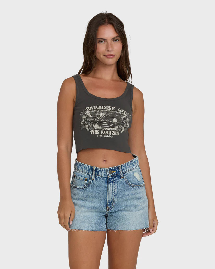 BILLABONG ALL DAY PARADISE WOMENS TANK TOP - OFF BLACK (OB1)