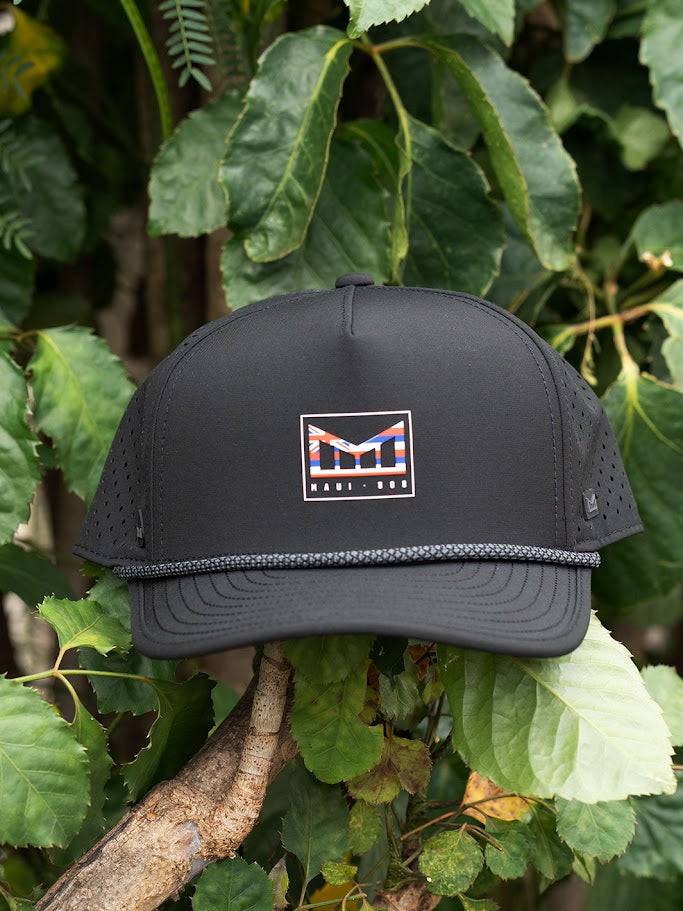 MELIN HYDRO ODYSEA WHALERS FLAG HAT - BLACK (MAUI)