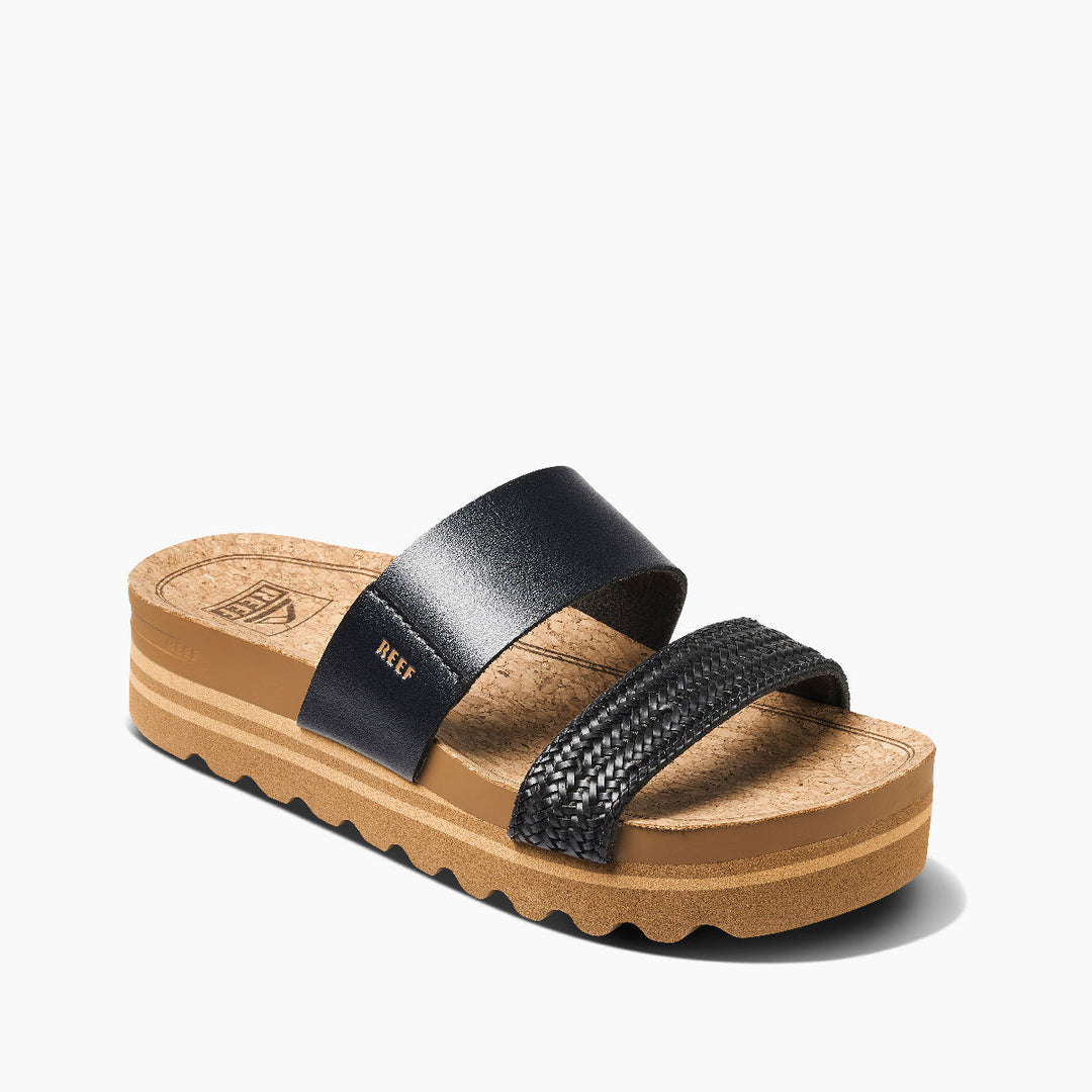 REEF CUSHION VISTA HI BLACK BRAID WOMENS SANDAL - BLACK