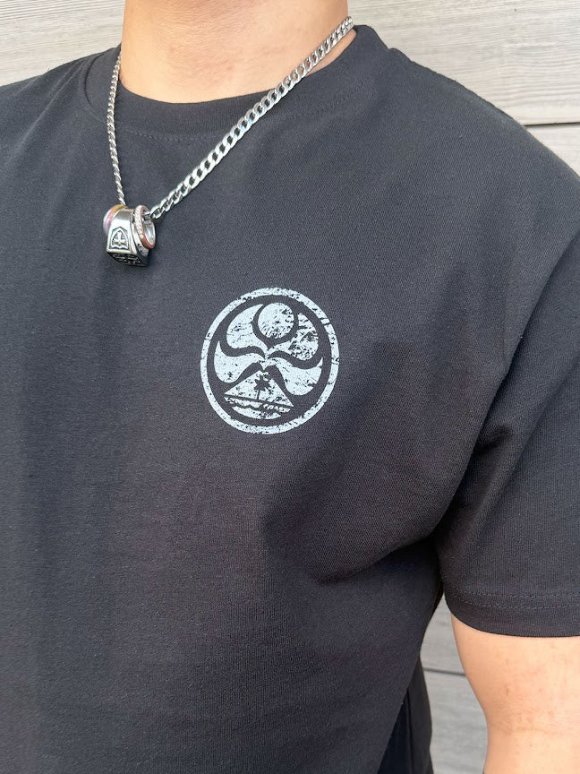 HIC CAMO ALOHA STATE CIRCLE TEE - BLACK